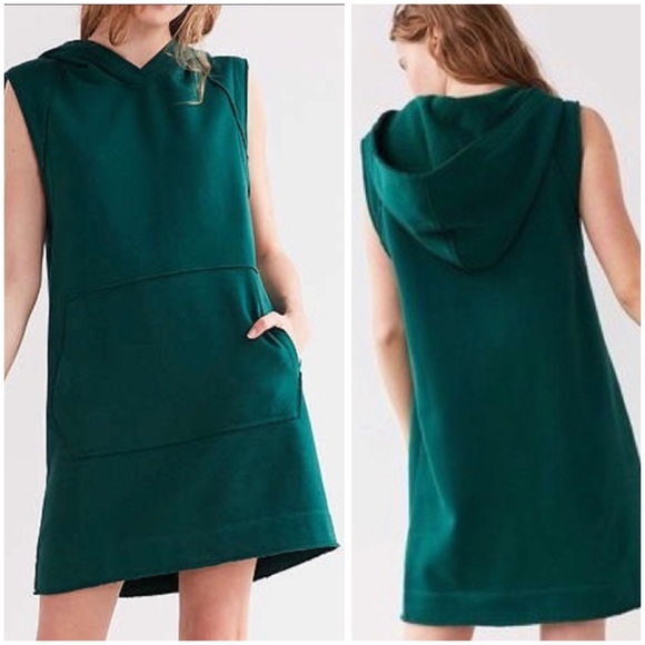 Urban Outfitters Dresses & Skirts - NWT UO Green Hooded Sleeveless Sweatshirt tunic shirtdress shirt dress